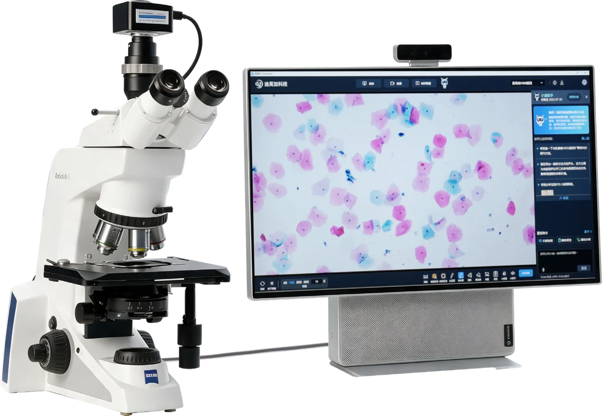 D-CleverEye system with microscope, camera and display